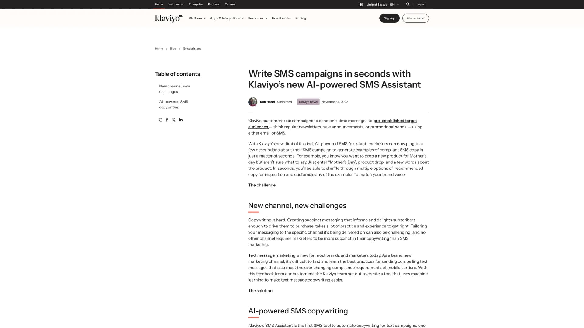 klaviyo-sms-assistant homepage