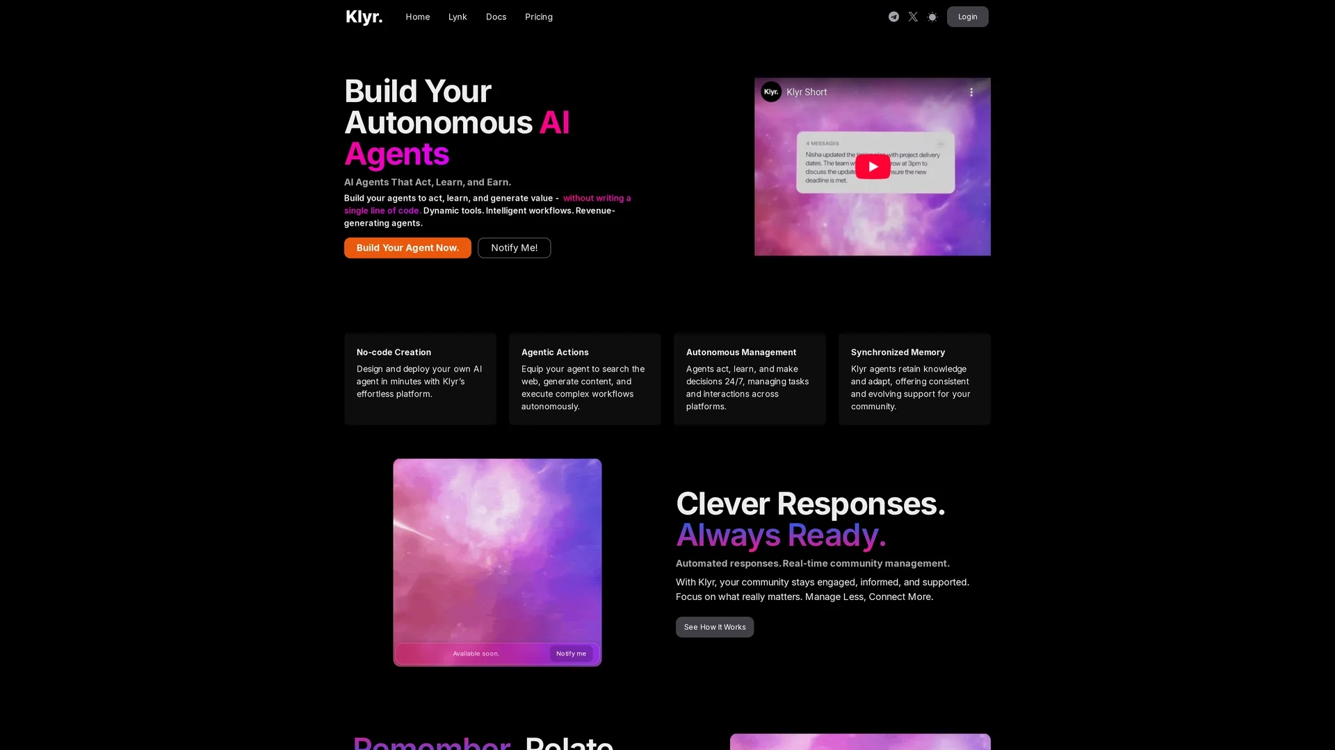 klyr-ai homepage