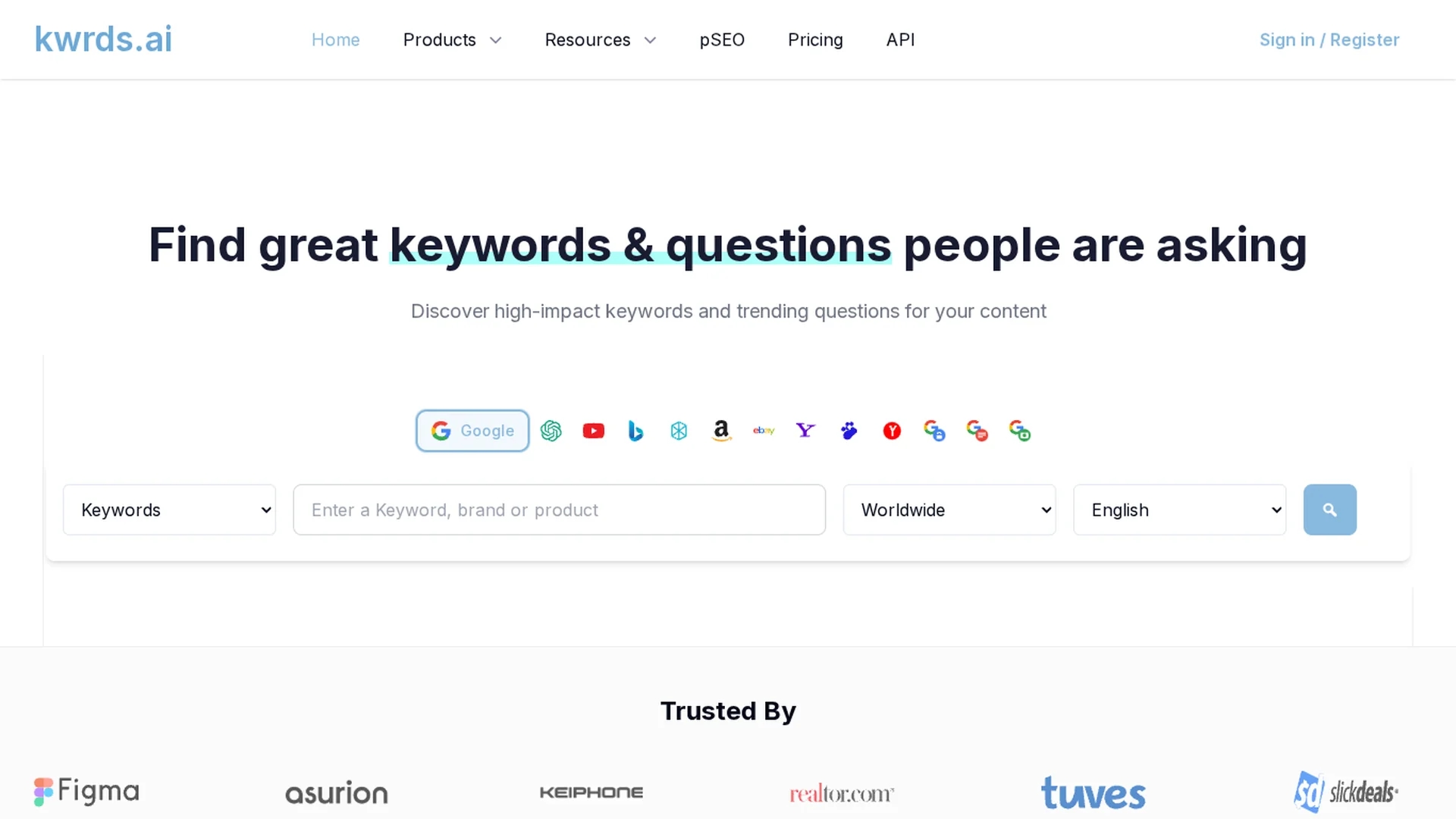 kwrds-ai homepage