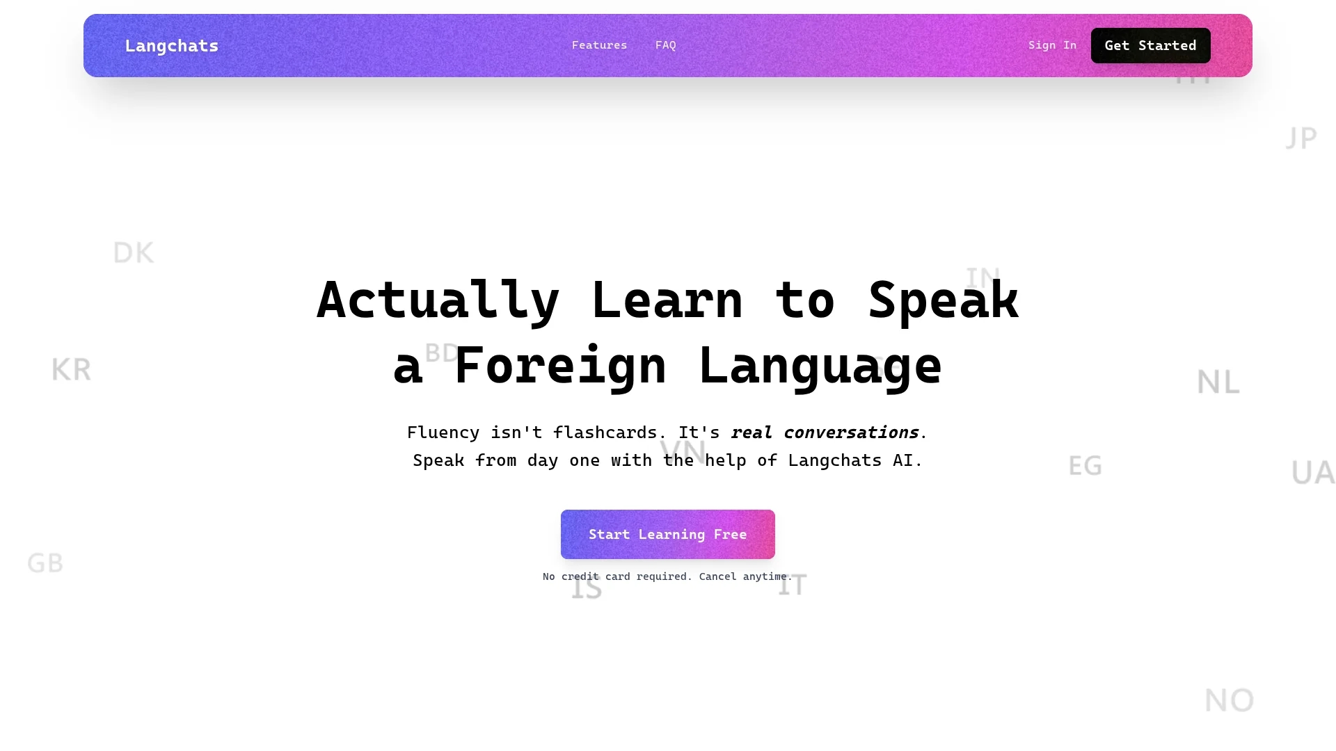 langchats homepage