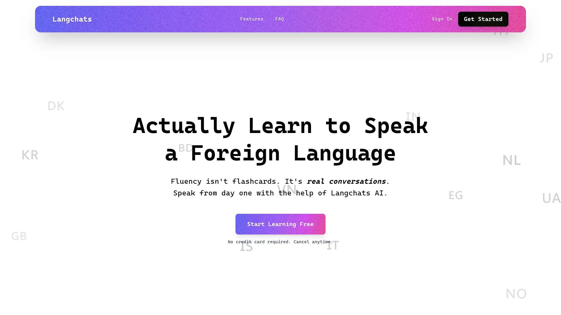 langchats homepage