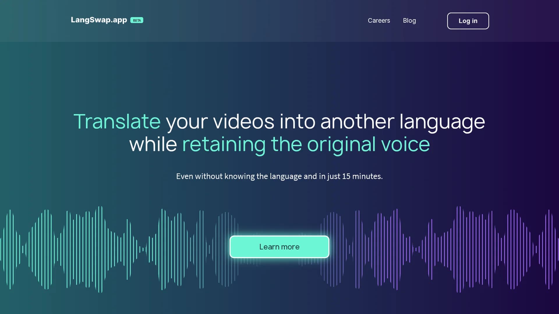 langswap-app-a-video-translator-tool homepage