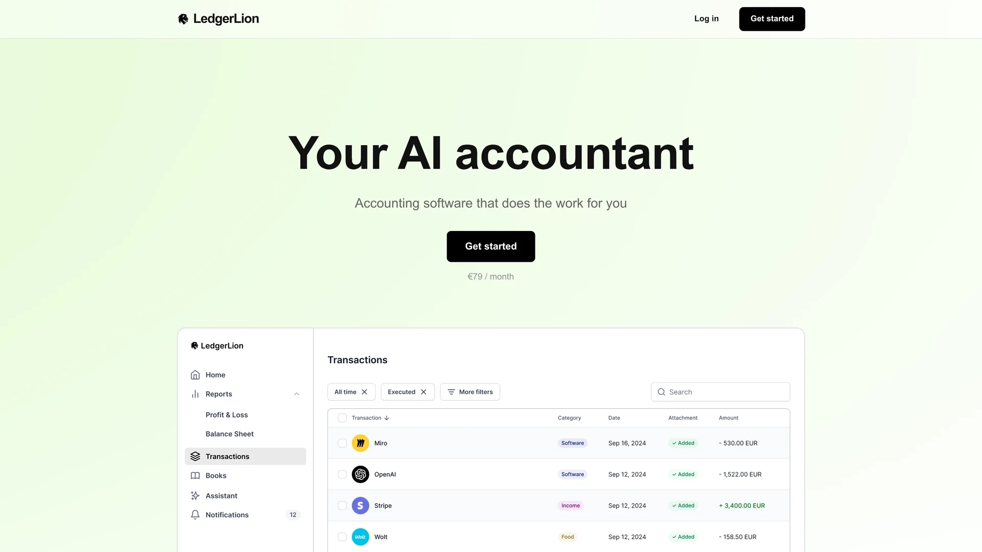 ledgerlion homepage