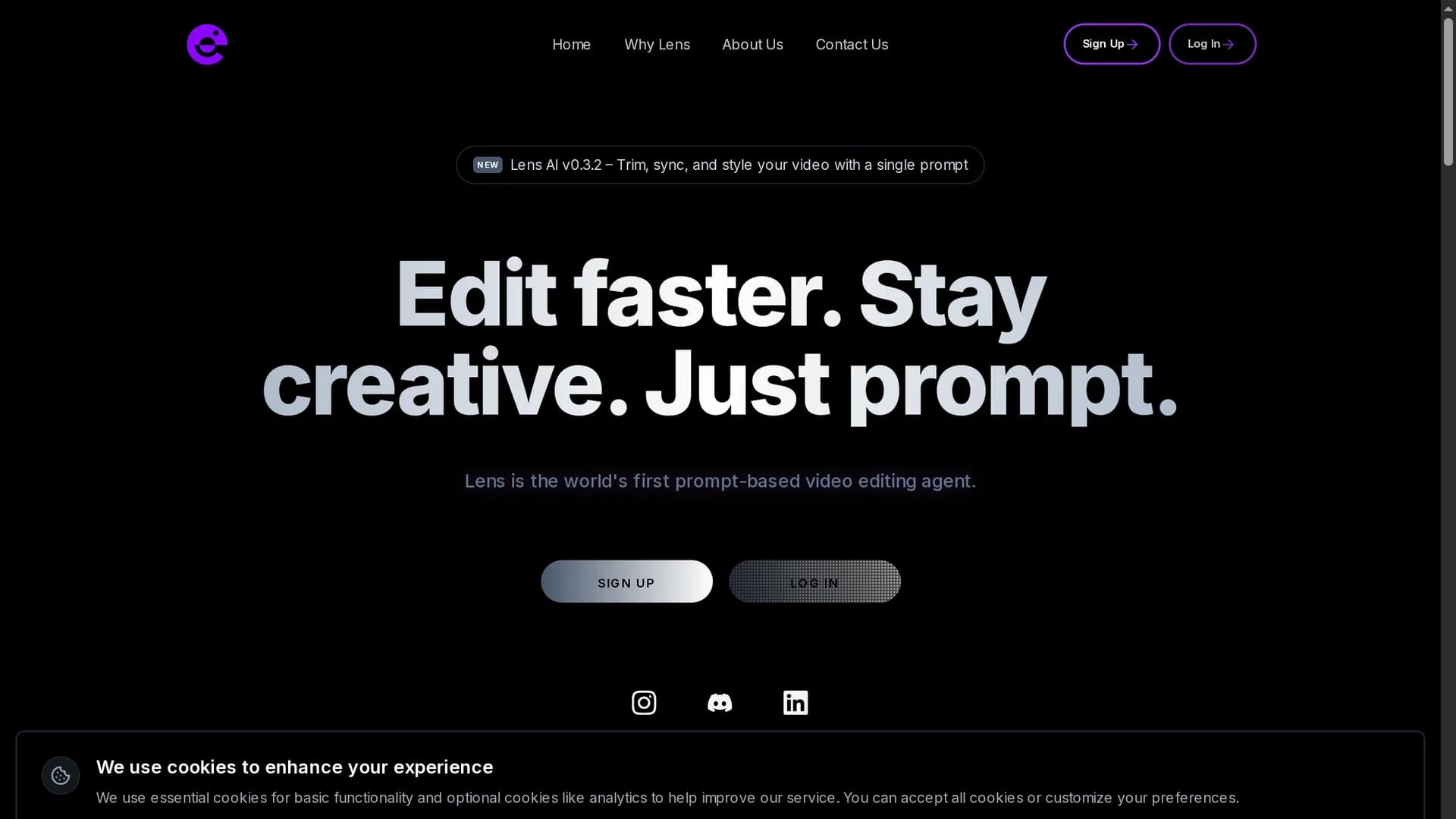 lens-ai homepage
