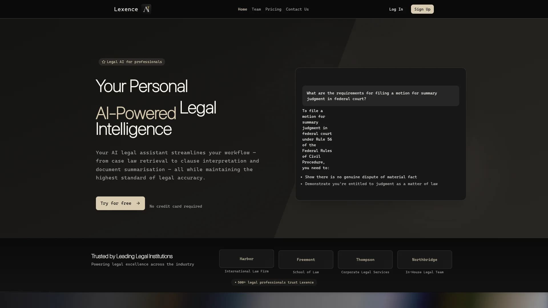 lexence homepage