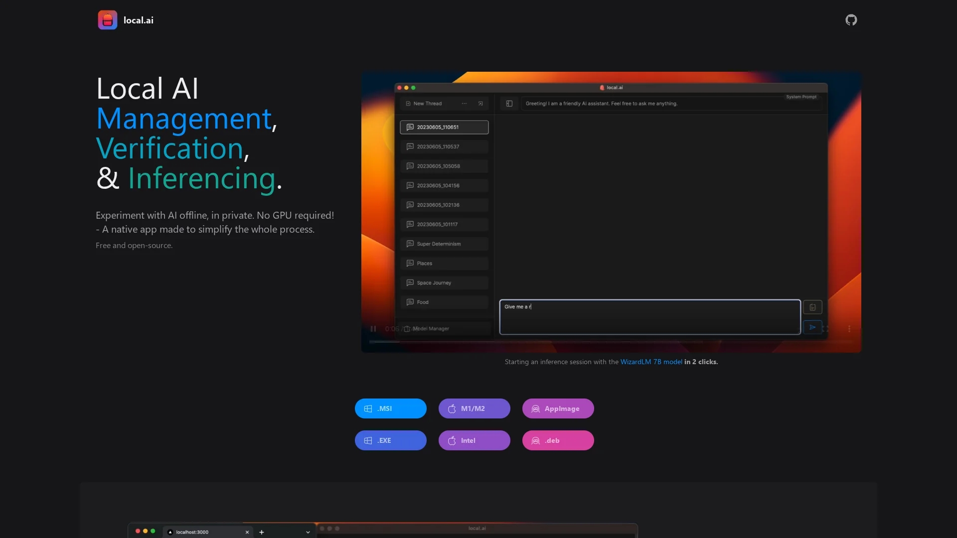local-ai homepage