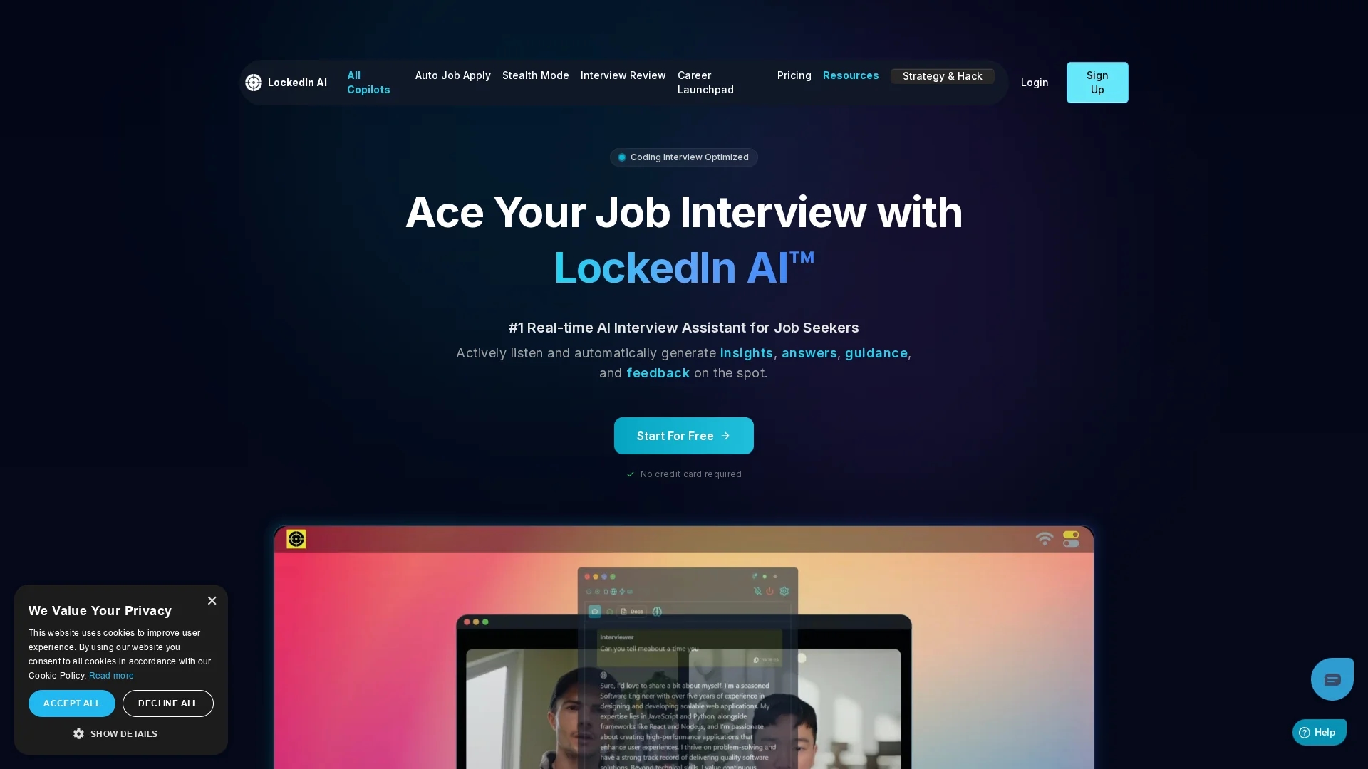 lockedin-ai homepage