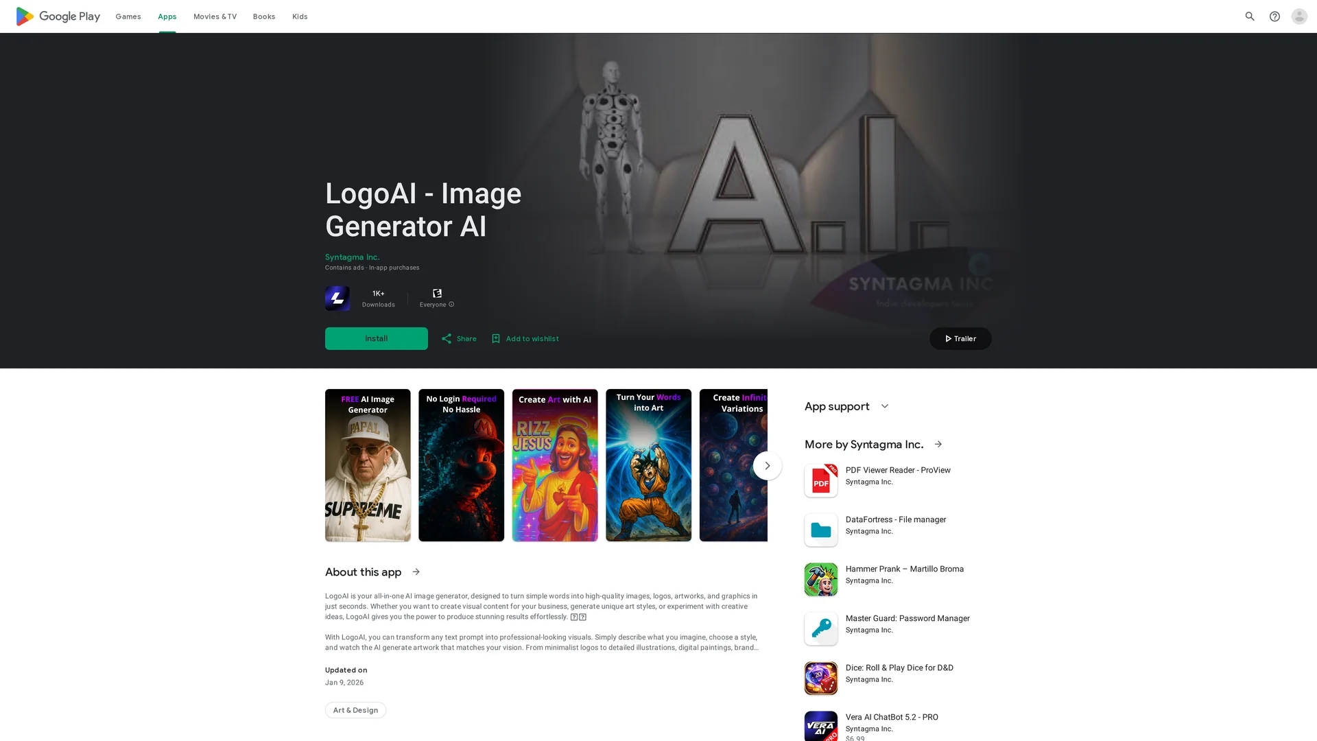 logoai-image-generator homepage