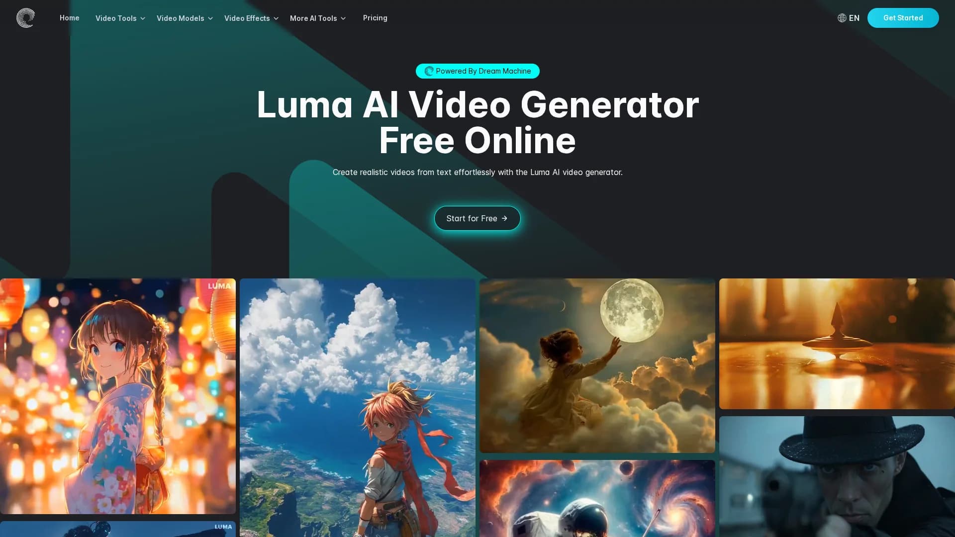 luma-ai-video-generator homepage