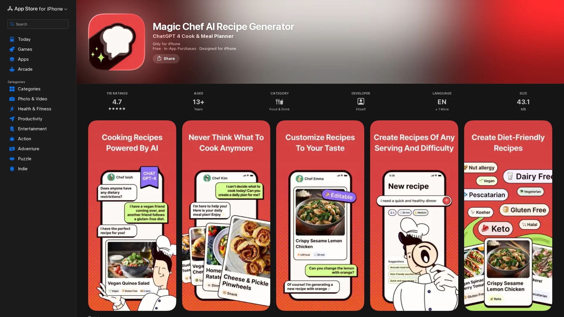 magic-chef-ai-recipe-generator homepage
