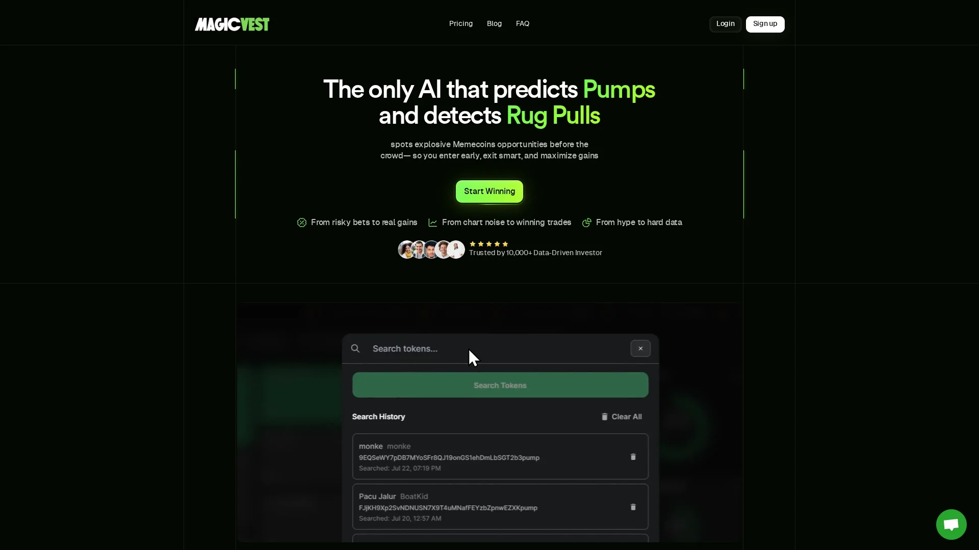 magicvest homepage