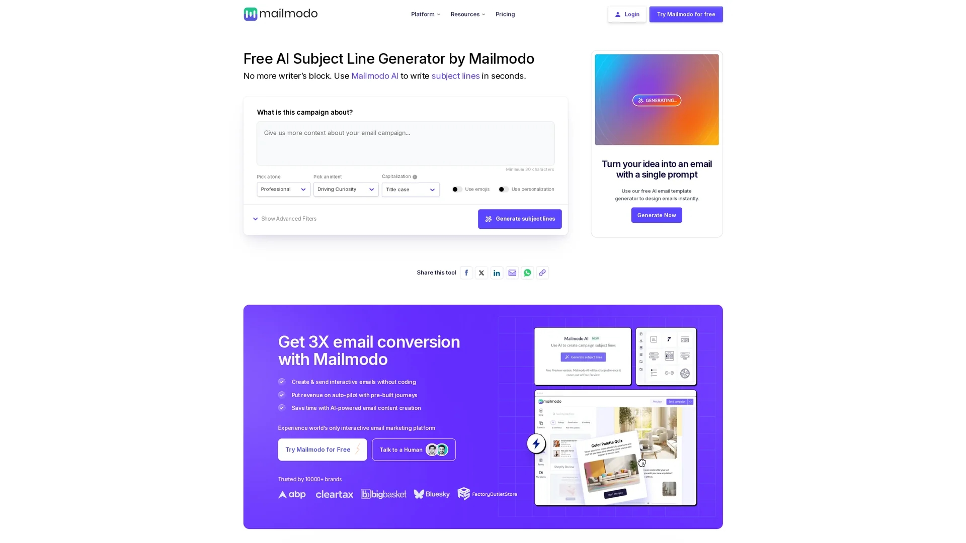 mailmodo homepage