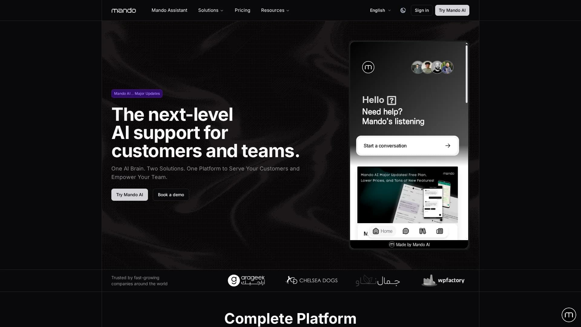 mando-ai homepage
