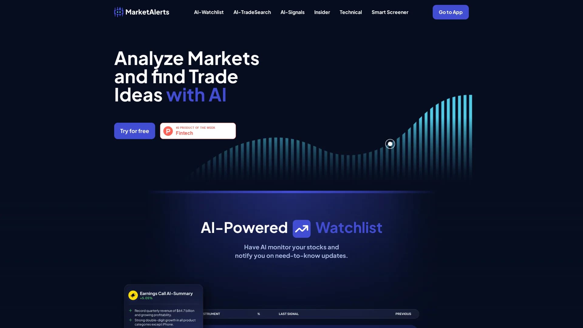 marketalerts-ai homepage
