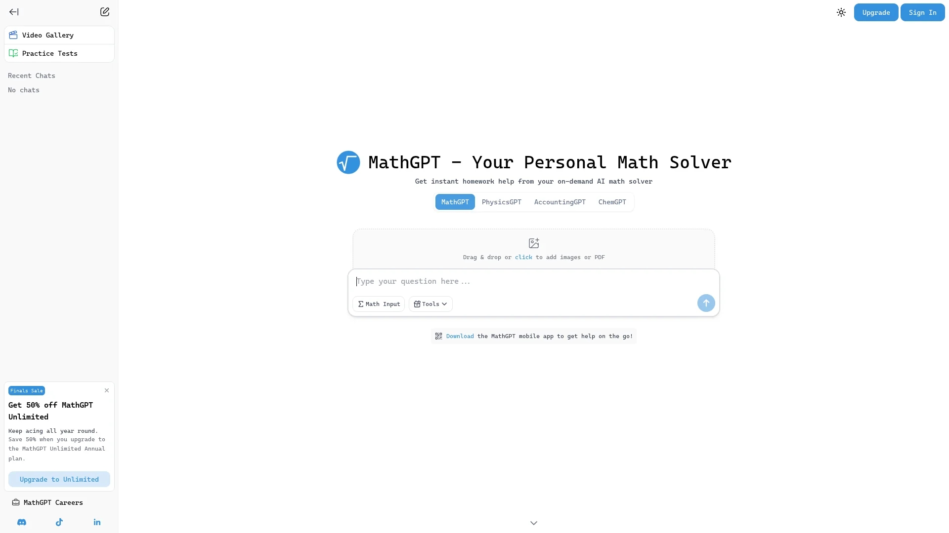 mathgpt homepage
