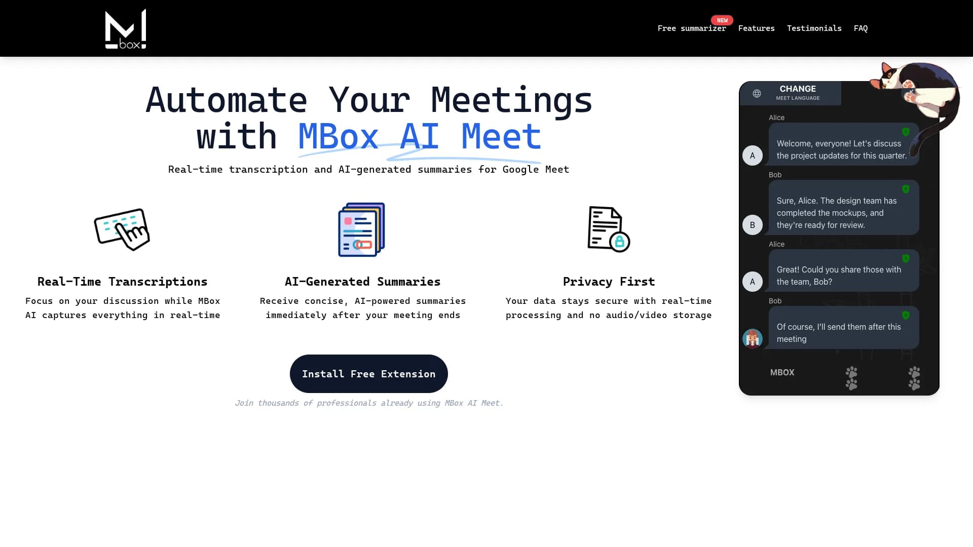 mbox-ai-meet homepage
