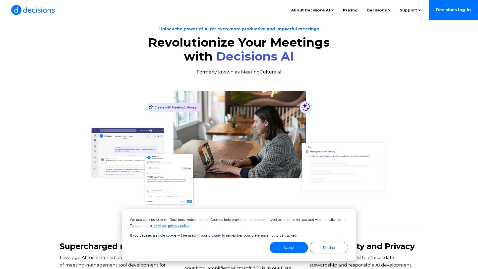 meetingculture-ai-from-decisions homepage