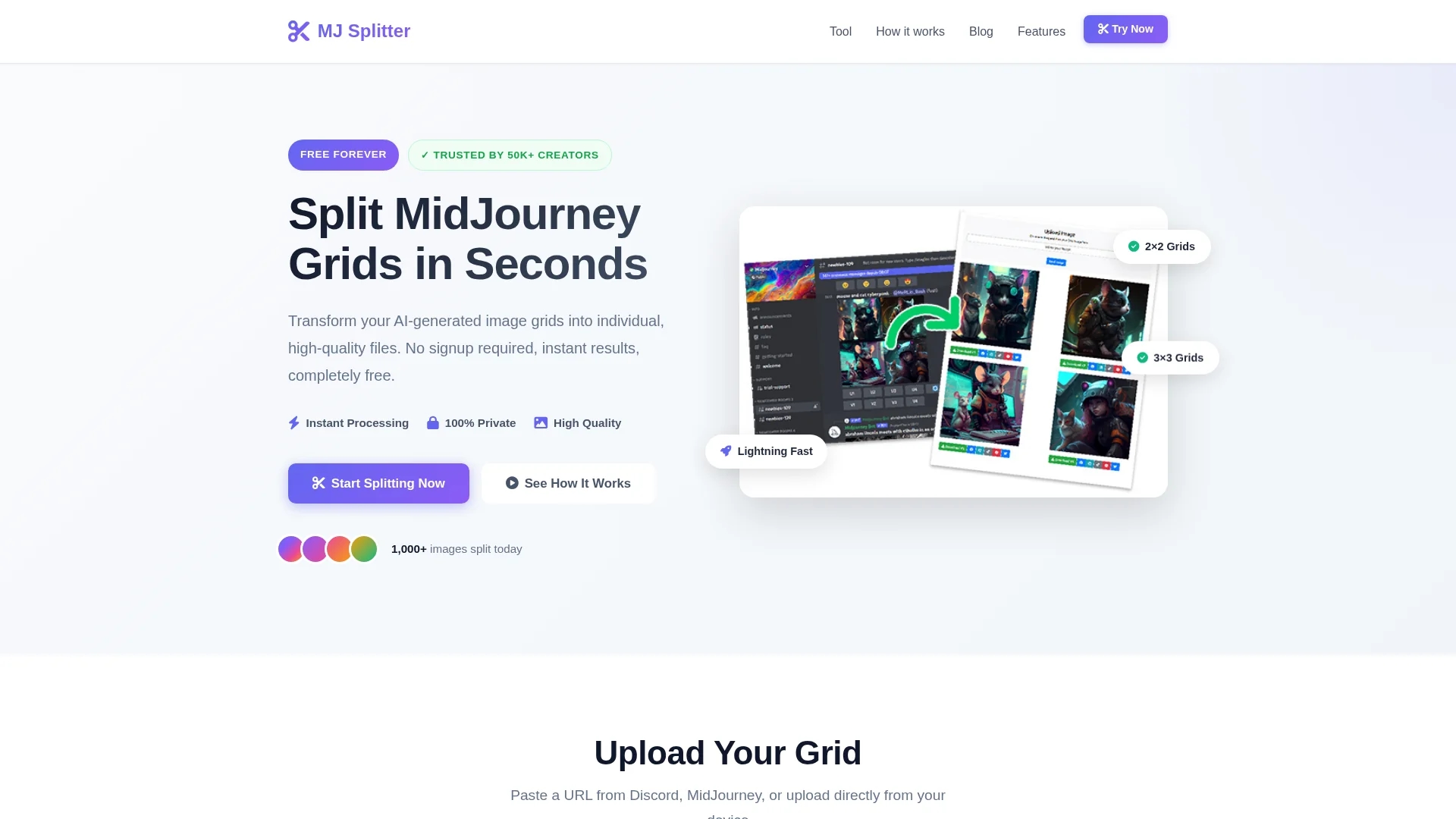midjourney-splitter homepage