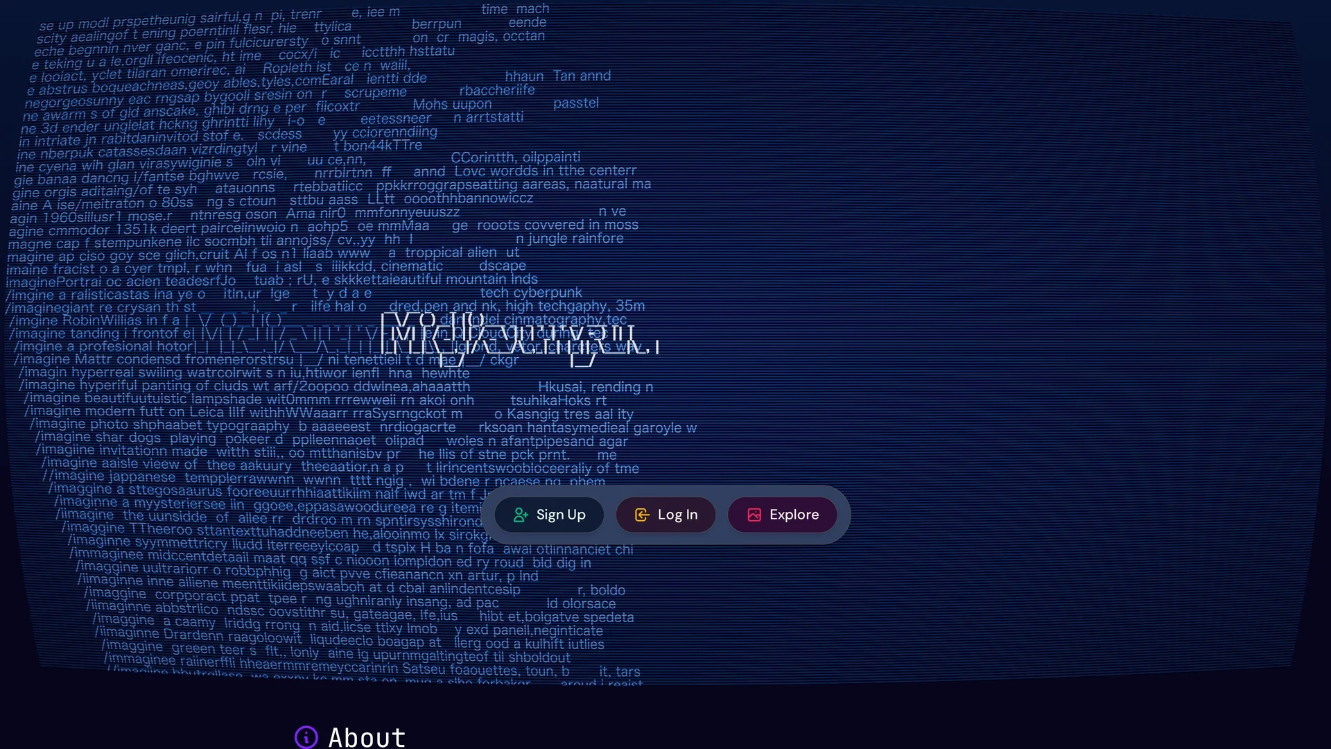 midjourney homepage