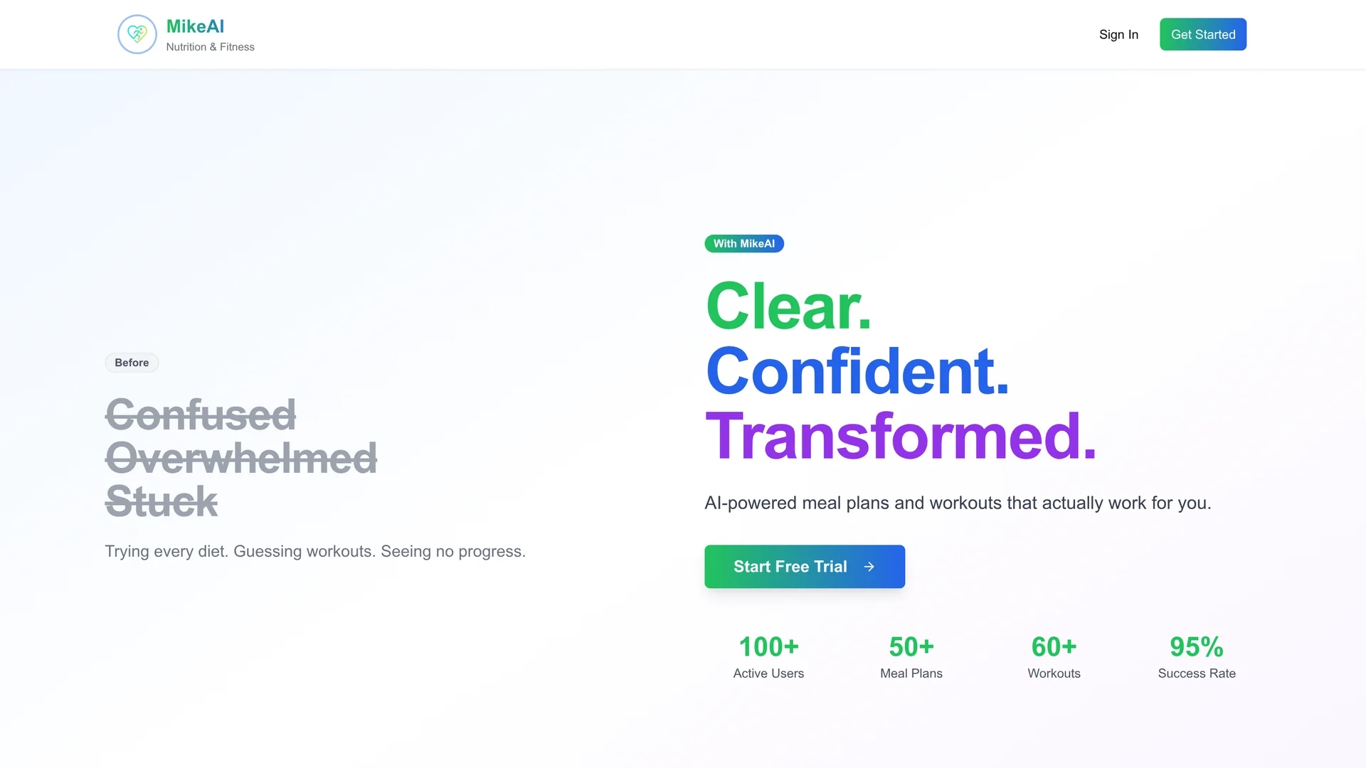 mikeai-personalized-ai-fitness-coach homepage