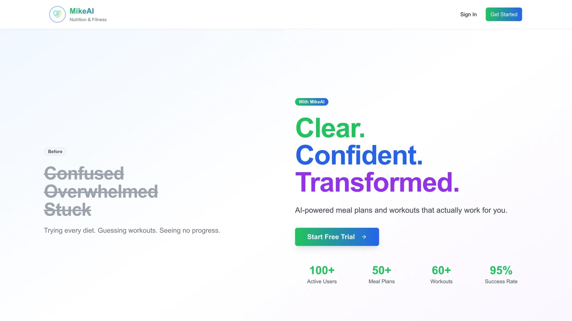 mikeai-personalized-ai-fitness-coach homepage