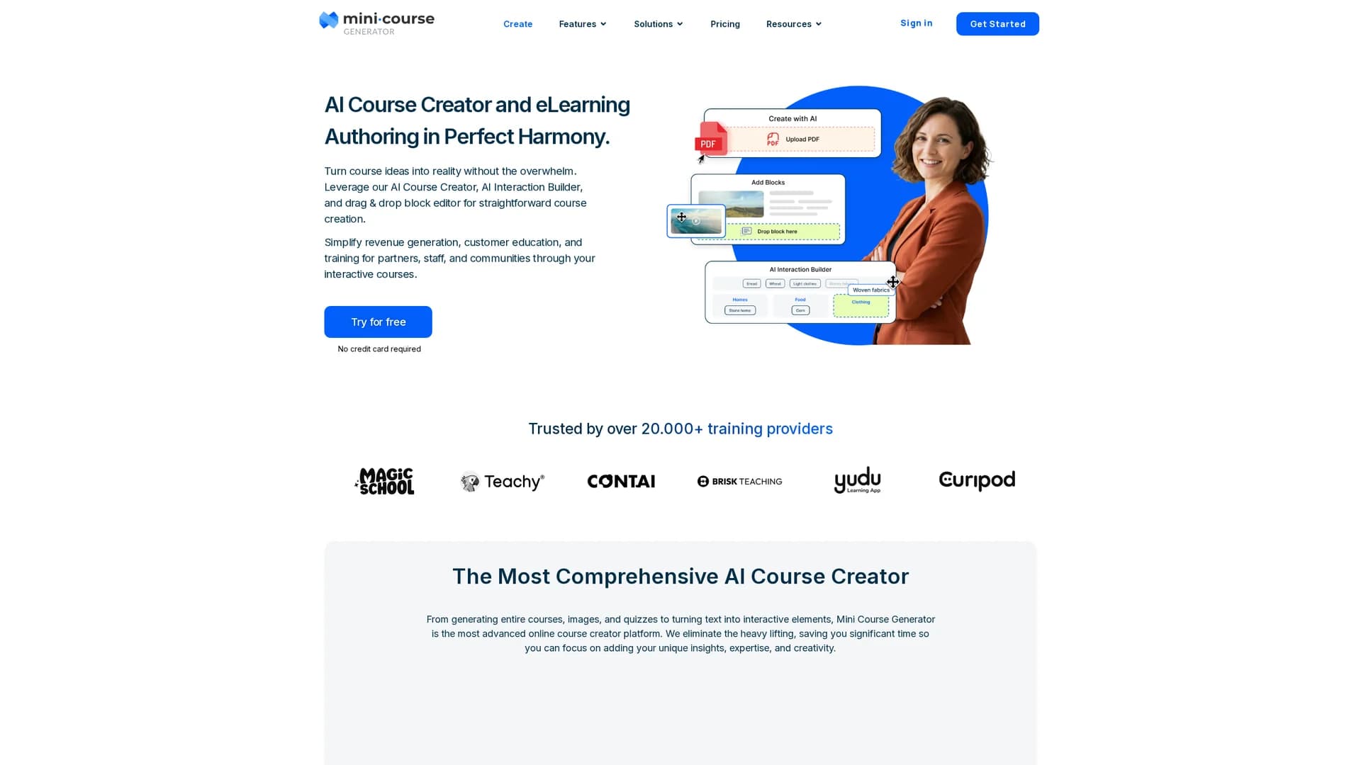 mini-course-generator homepage