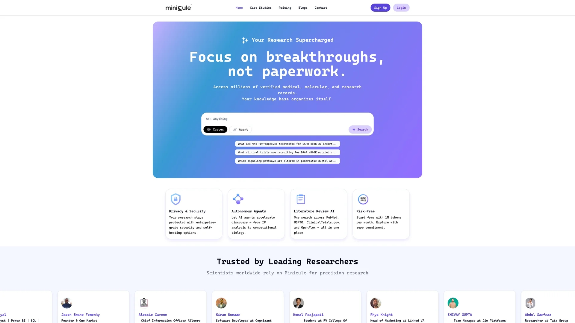 minicule homepage