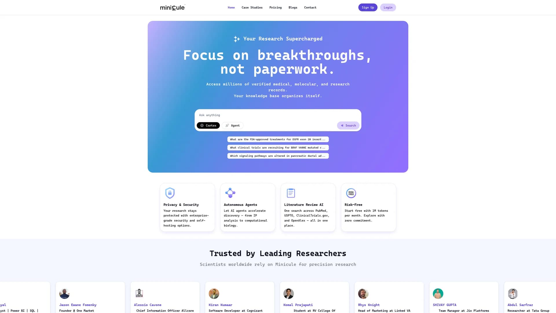 minicule homepage
