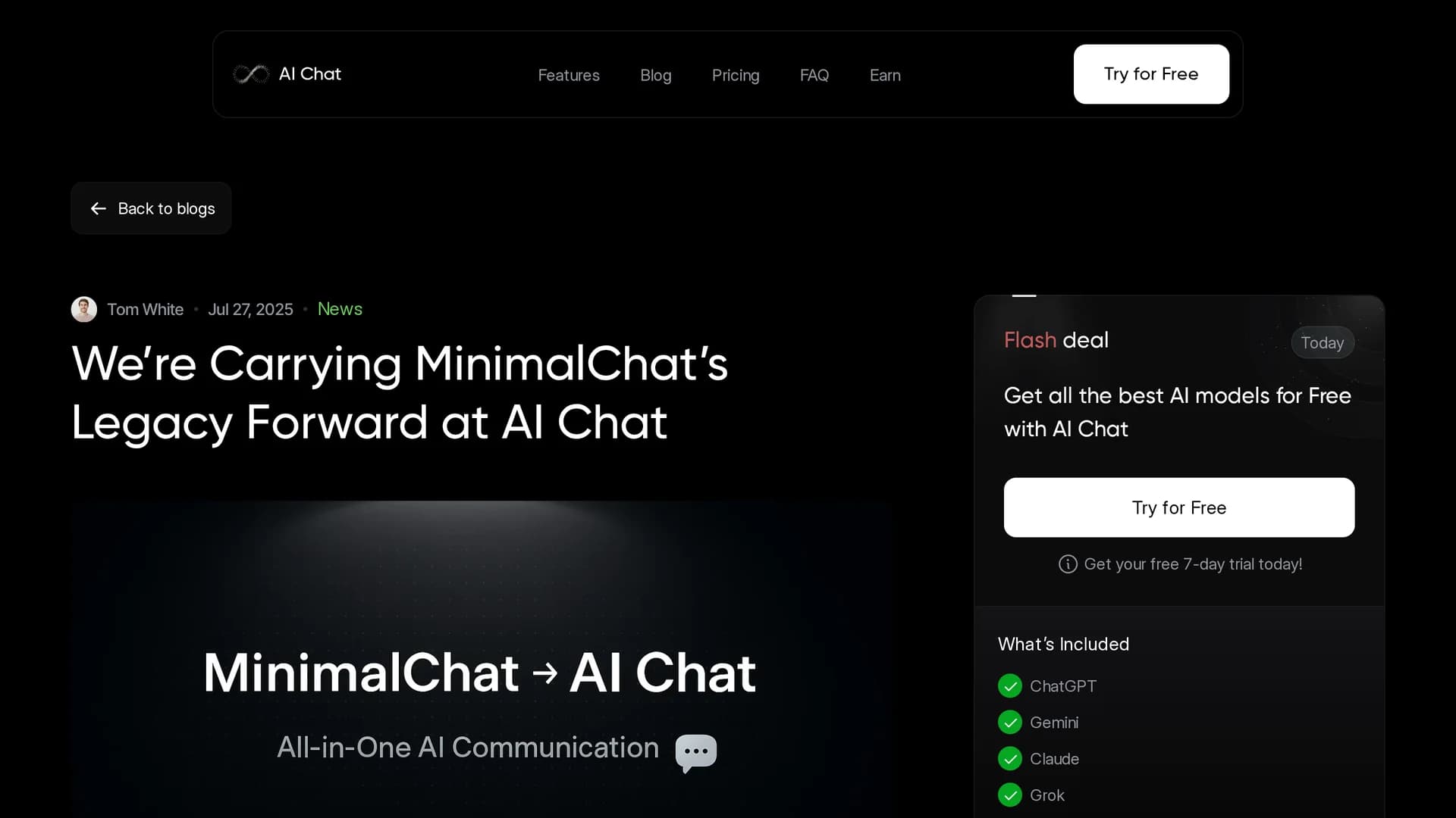 minimalchat homepage