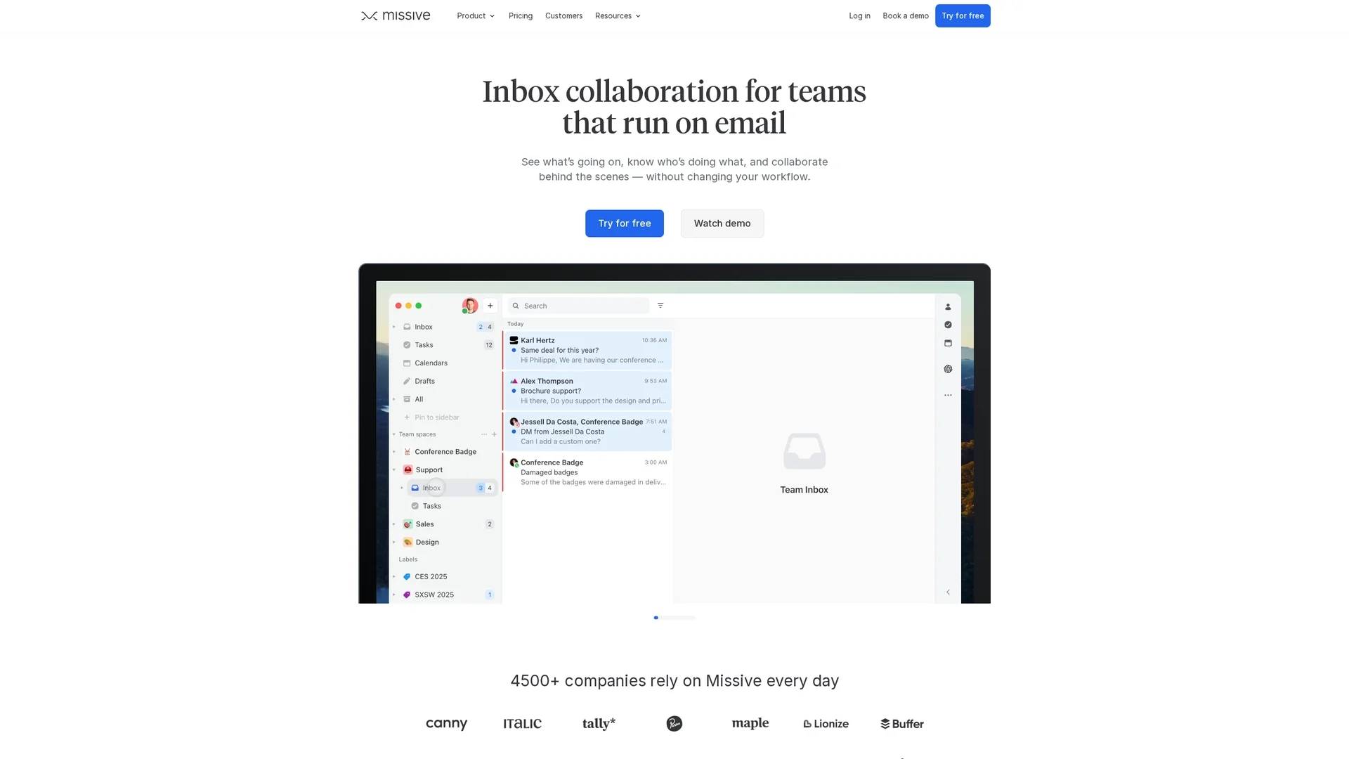 missive homepage