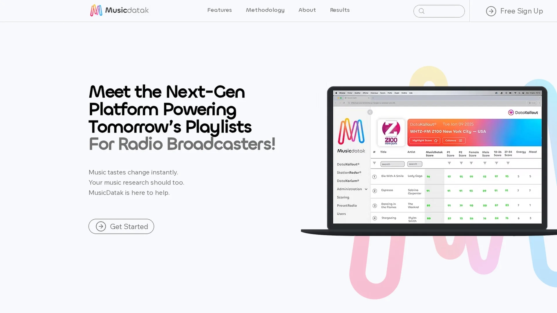 musicdatak homepage