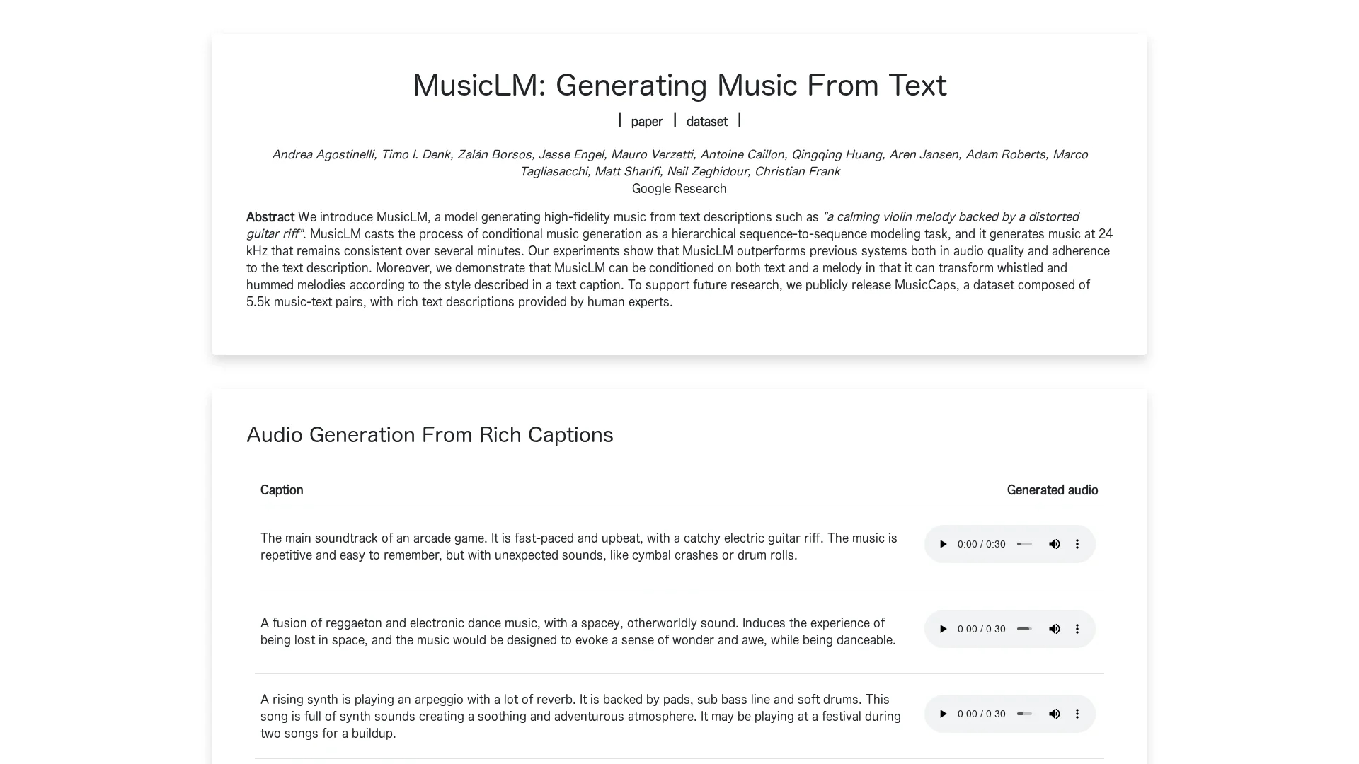 musiclm homepage