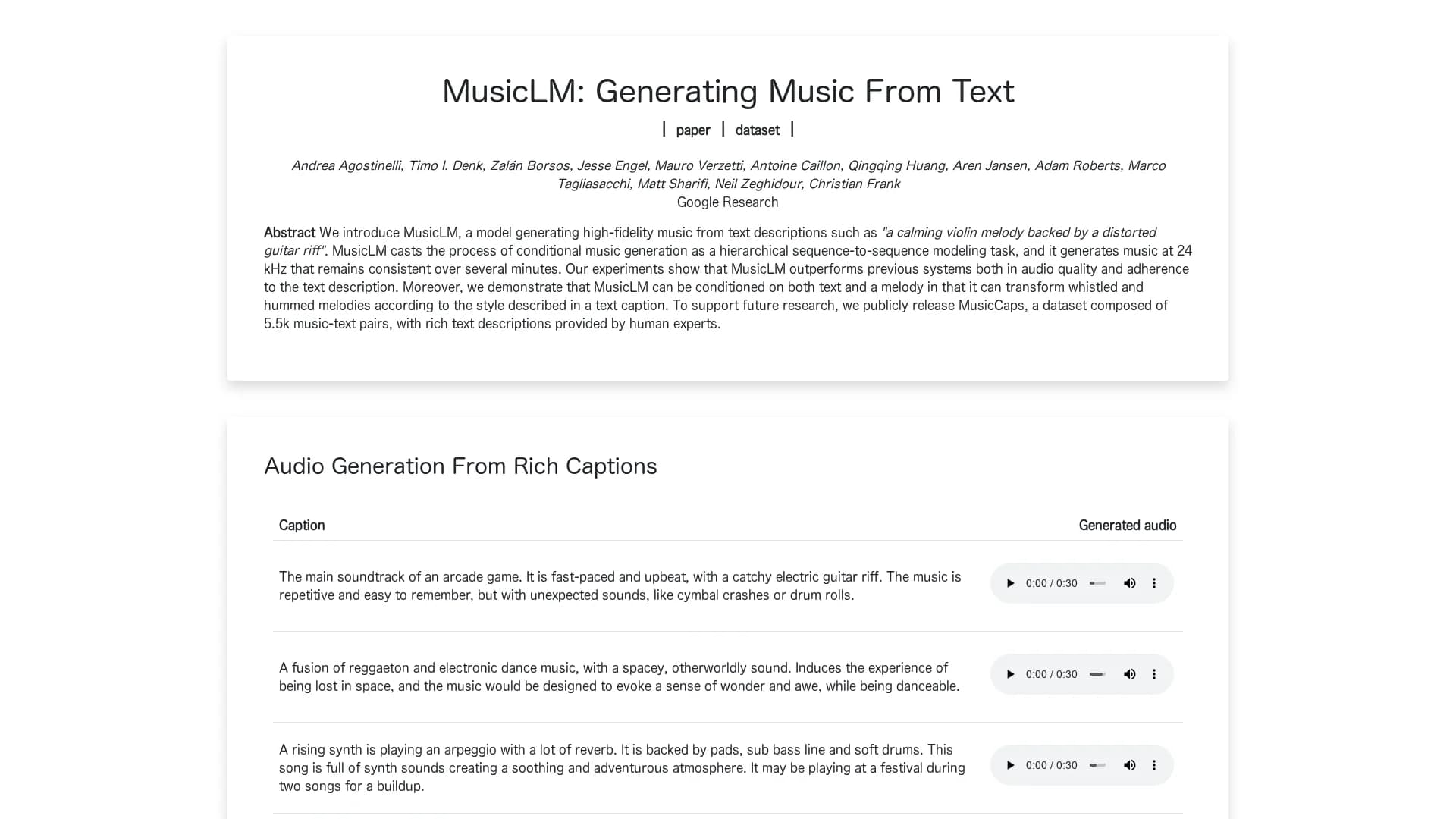 musiclm homepage