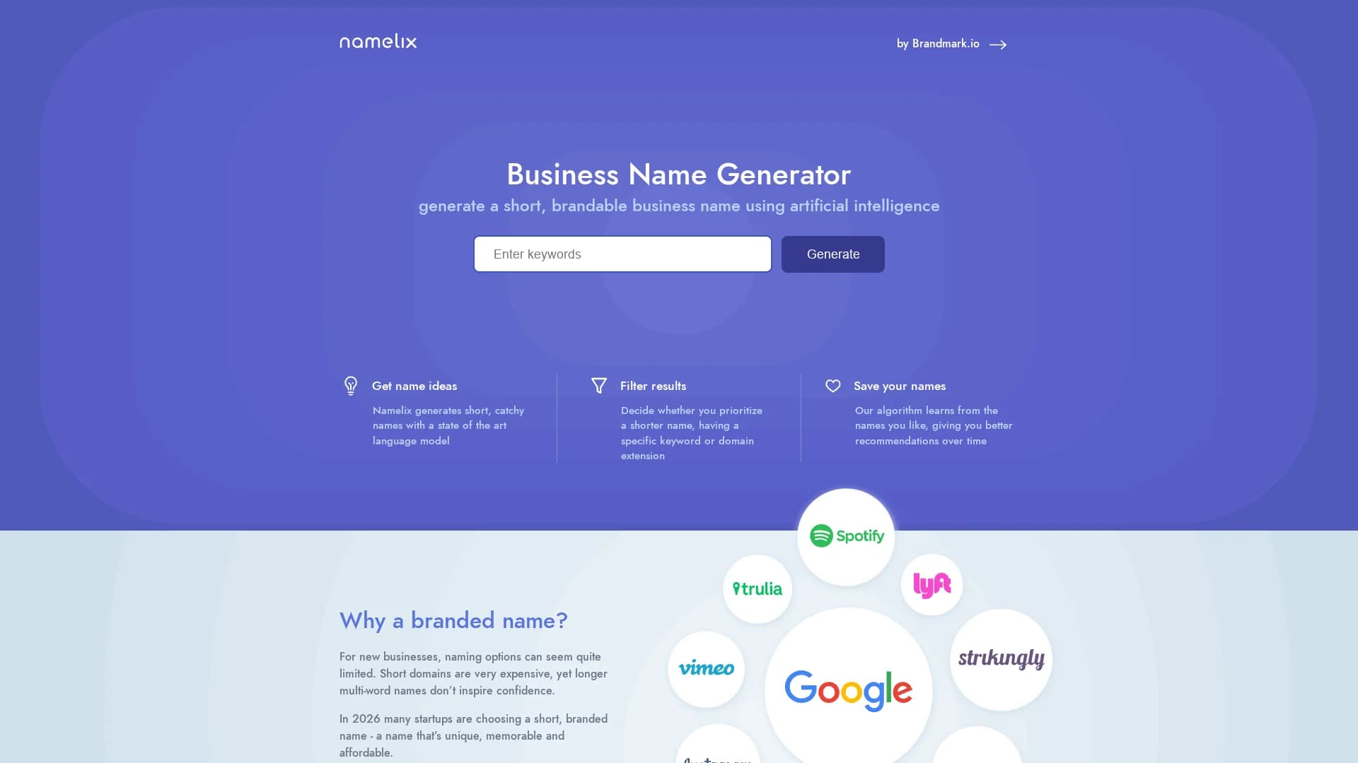 namelix homepage