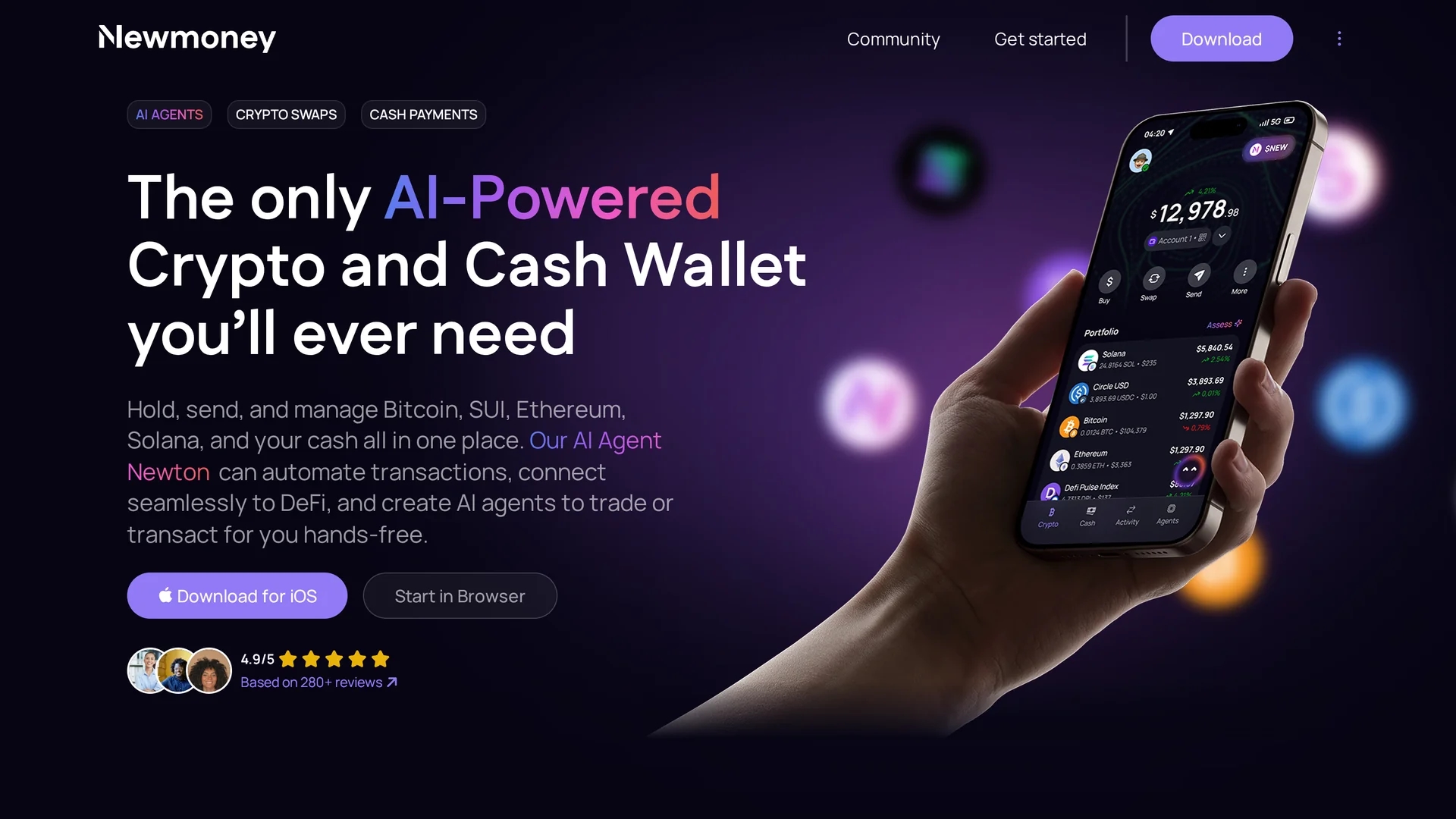 newmoney-ai homepage