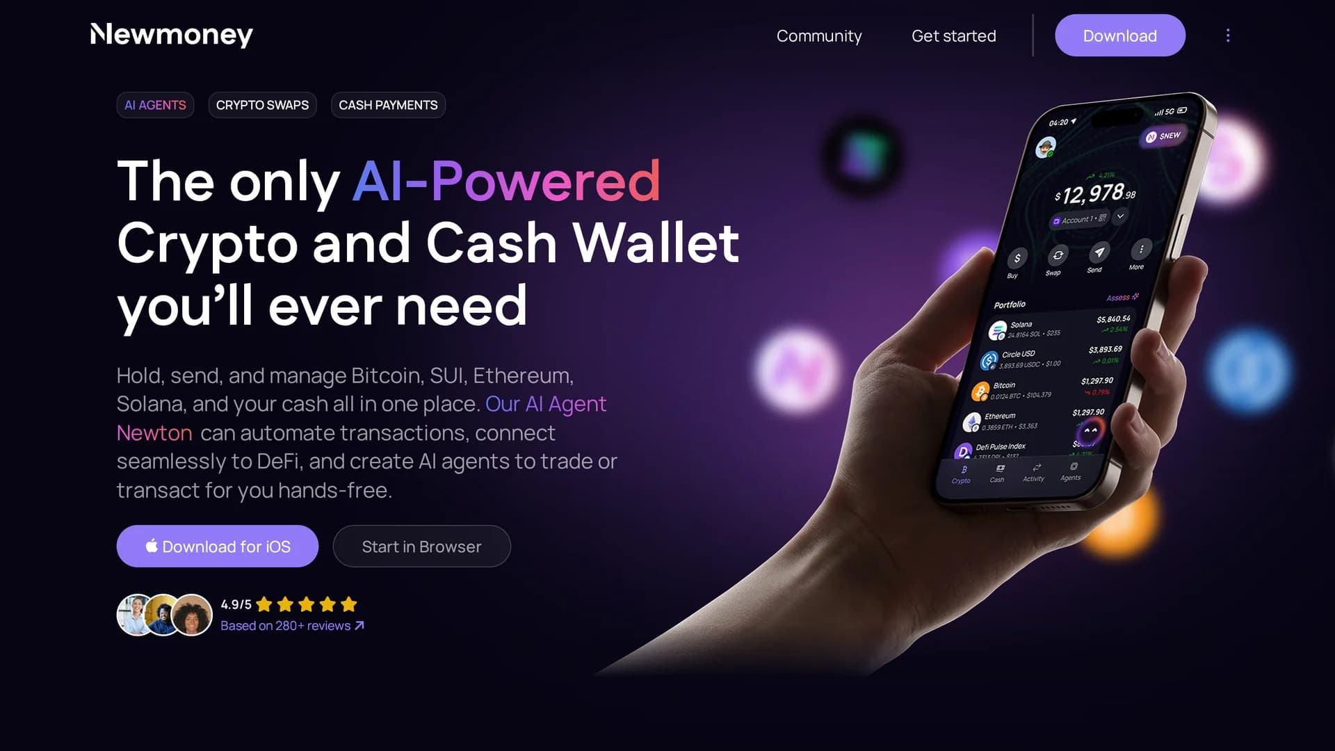 newmoney-ai homepage