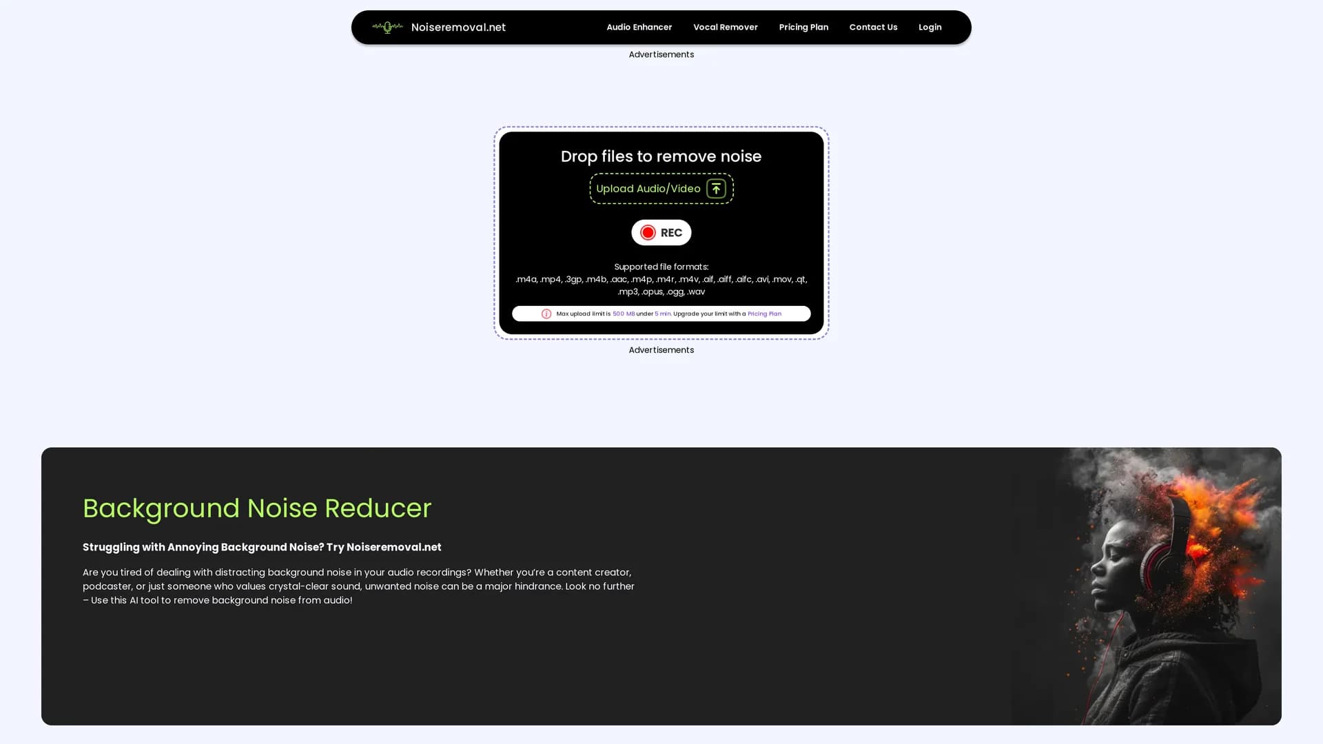 noiseremoval-net homepage