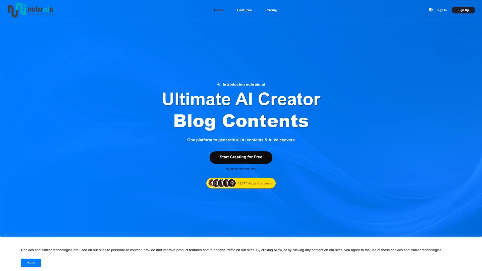 nubrain-ai homepage