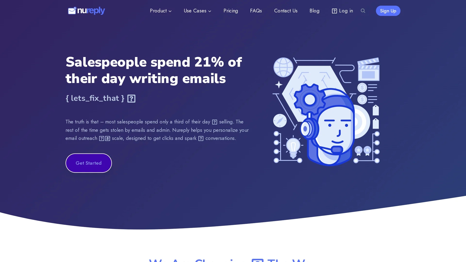 nureply-ai-powered-cold-outreach homepage
