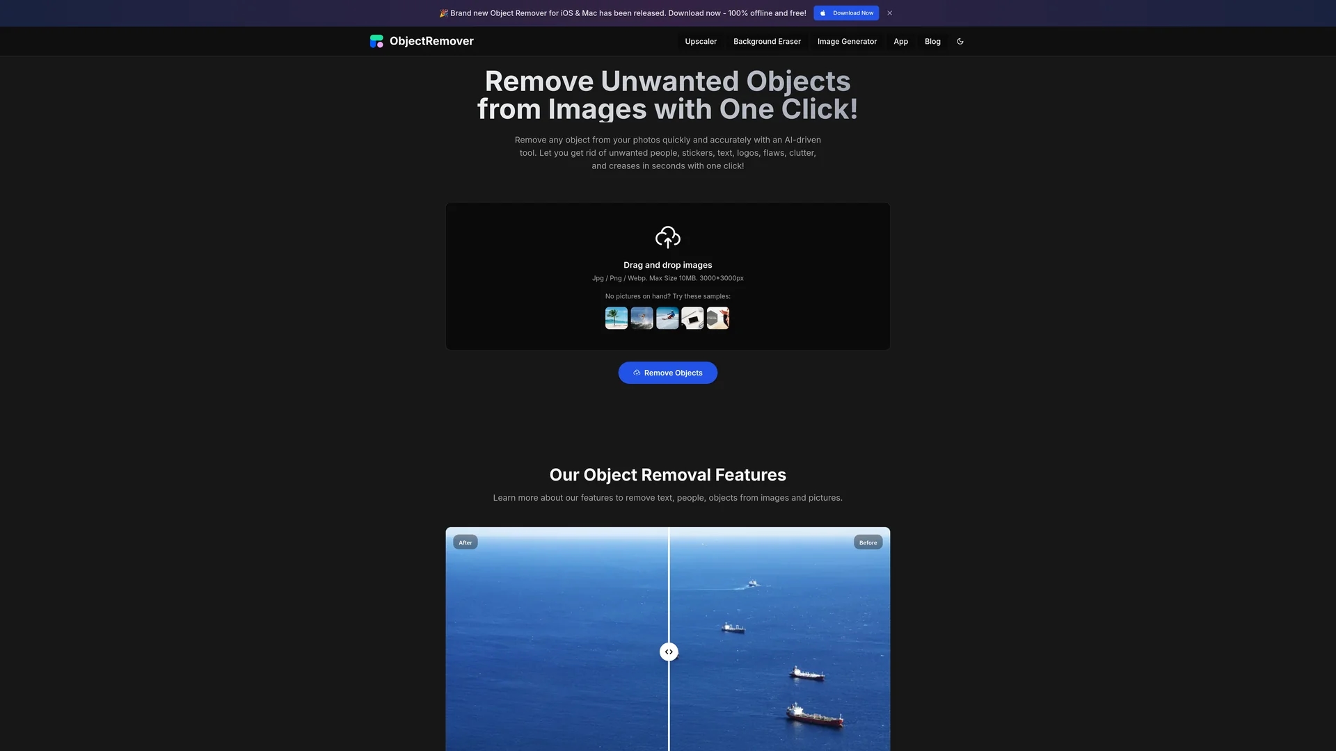 object-remover-com homepage