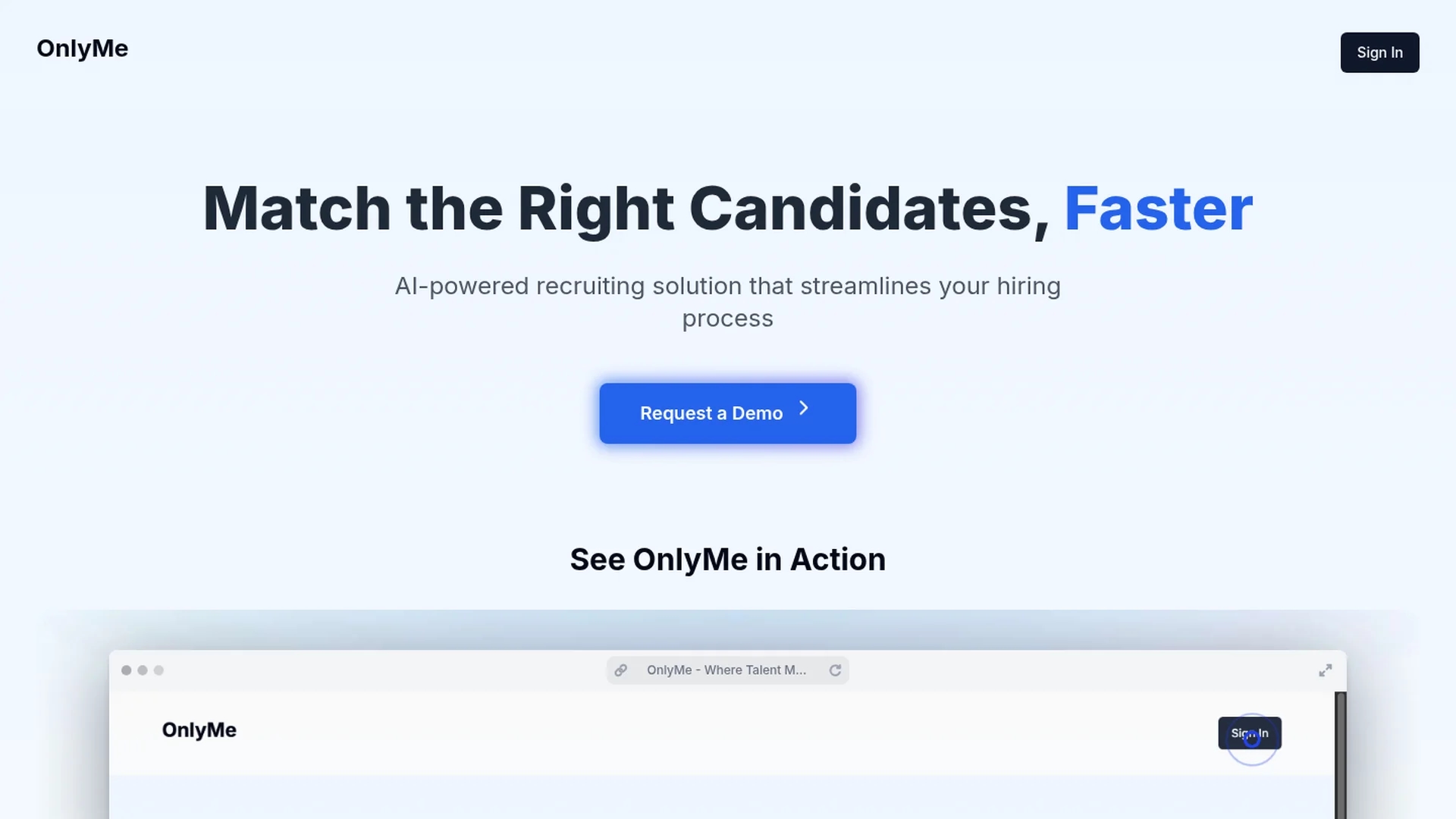onlyme-ai homepage