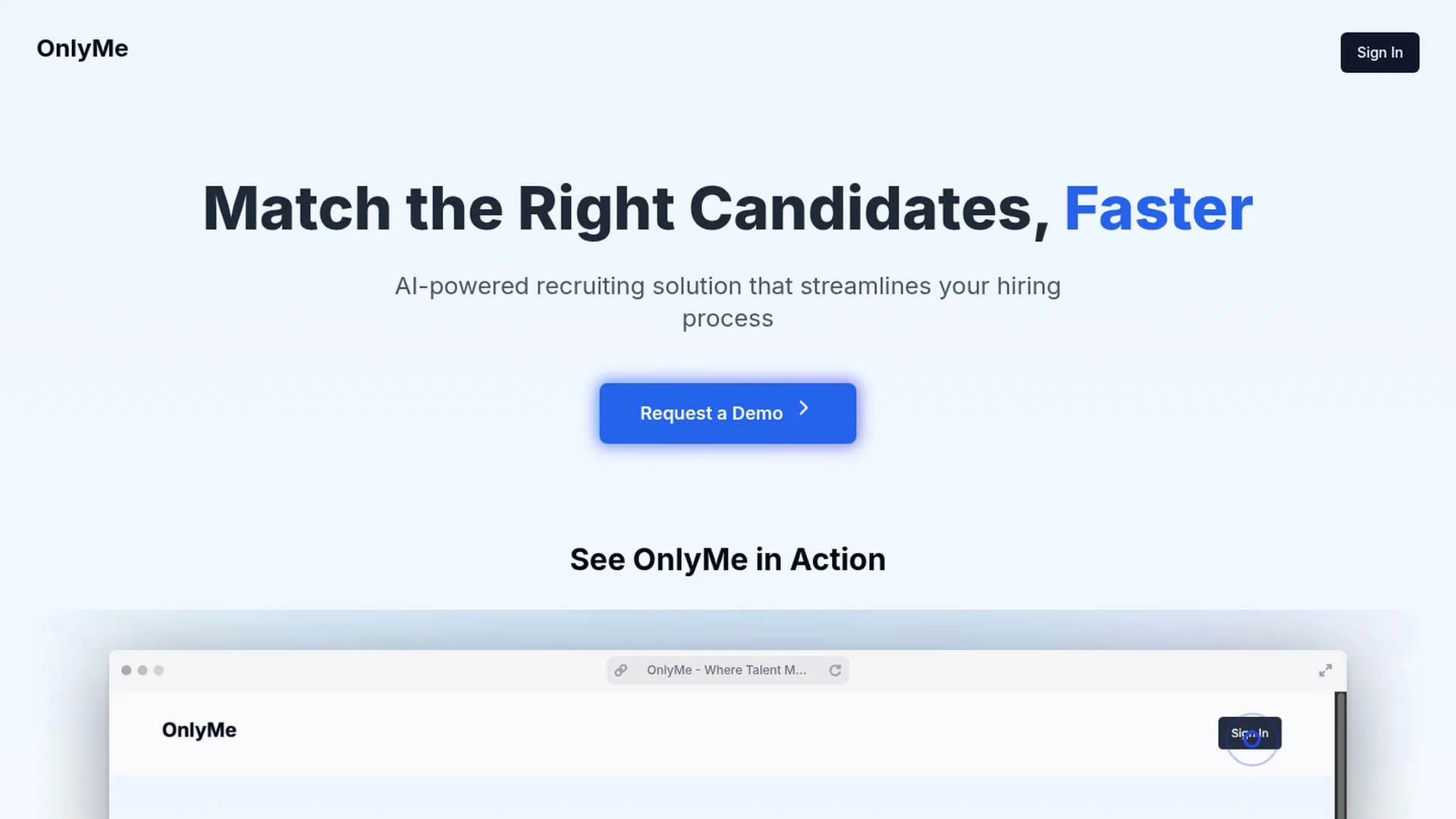 onlyme-ai homepage