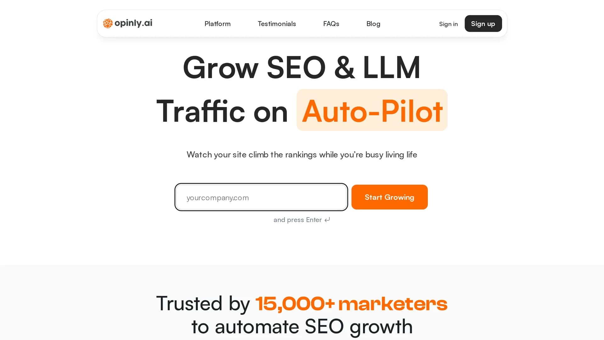 opinly-ai homepage