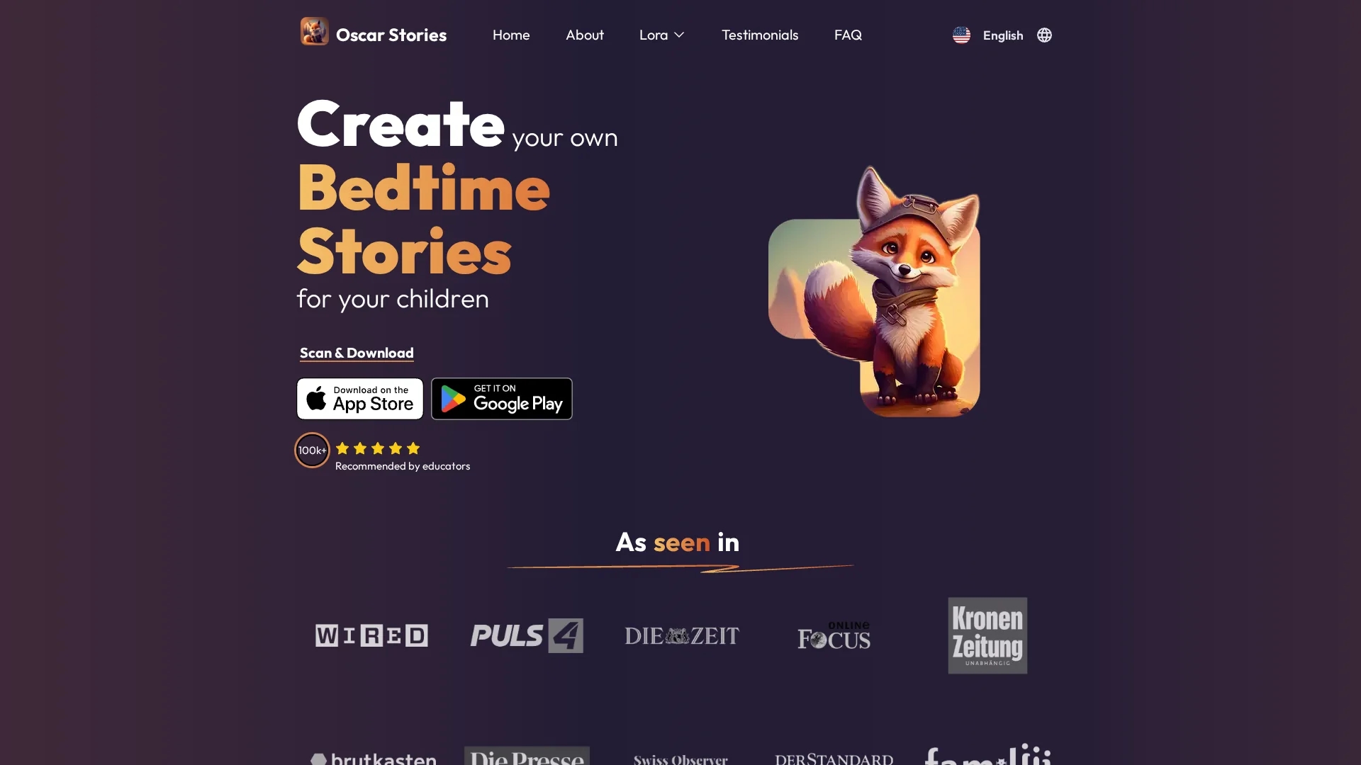 oscar-bedtime-story-generator homepage