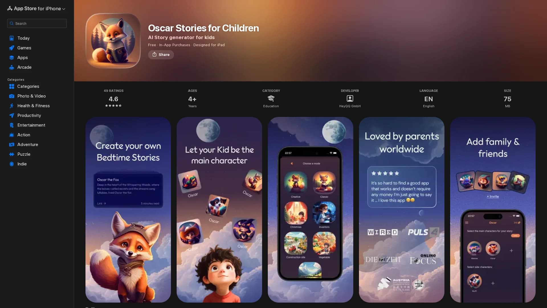 oscar-personal-bedtime-stories homepage