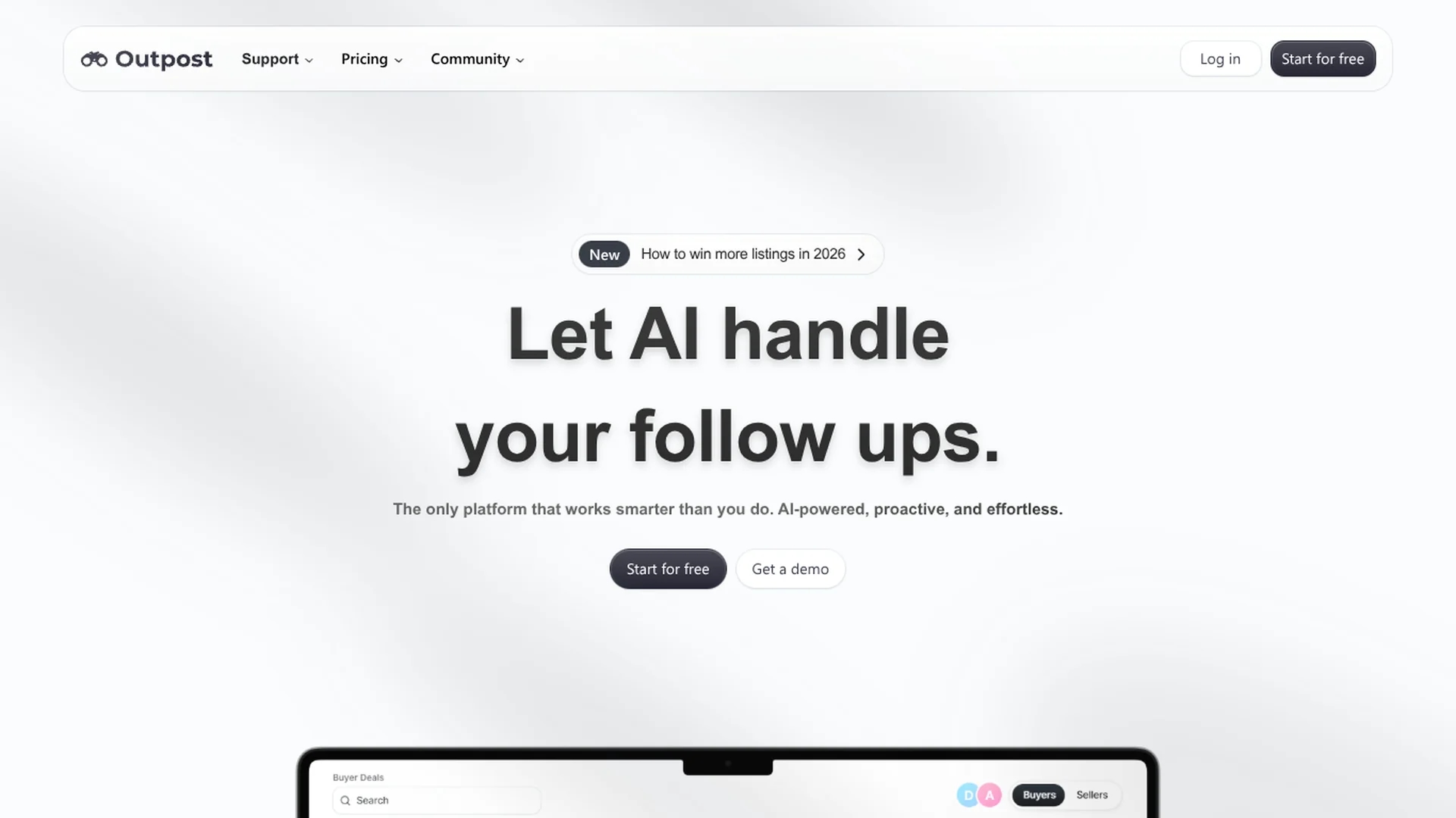outpost-crm homepage