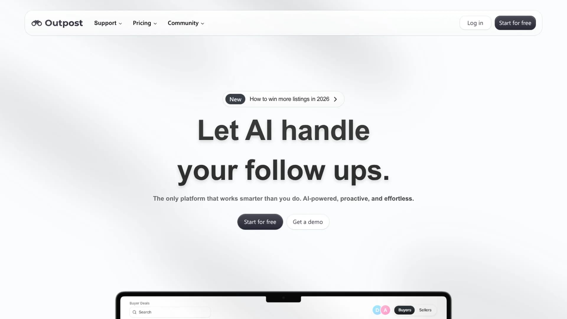 outpost-crm homepage