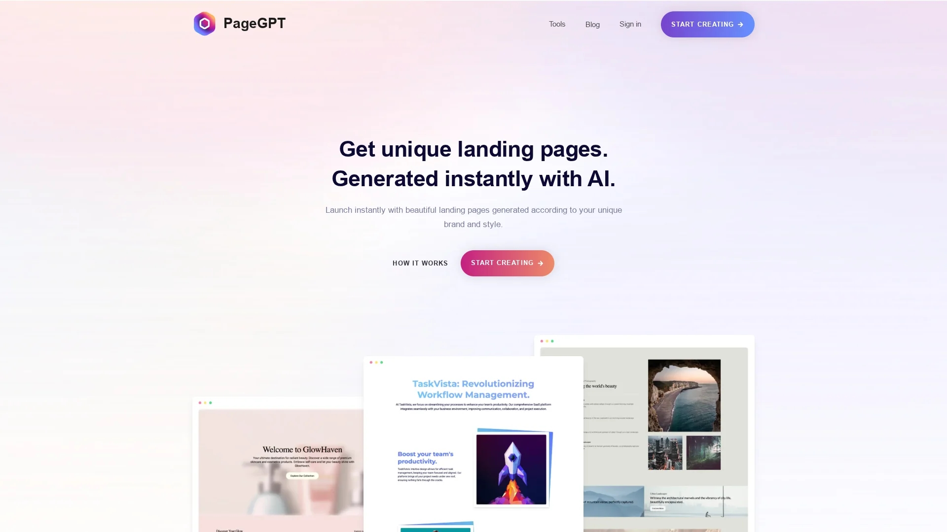 pagegpt homepage