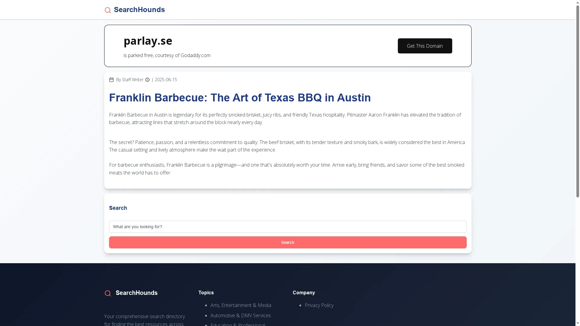 parlay homepage