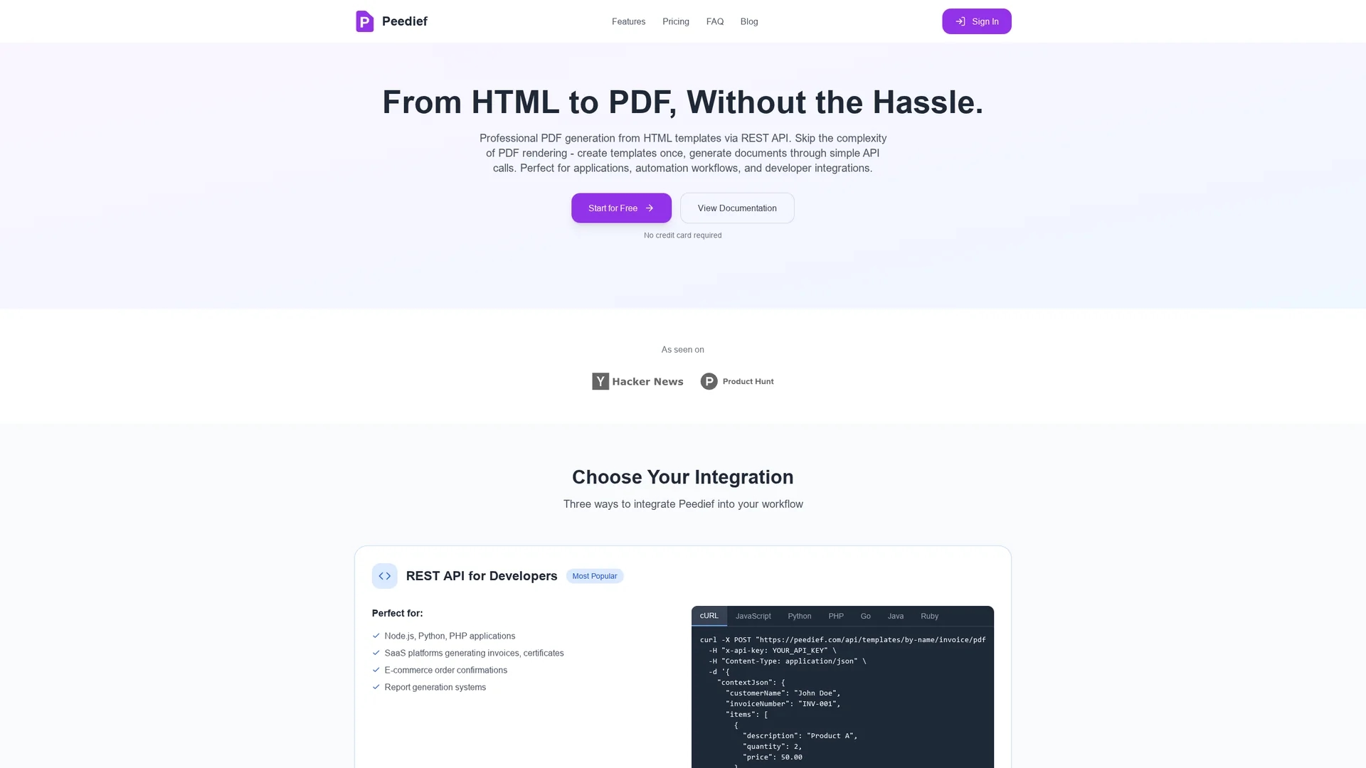 peedief homepage